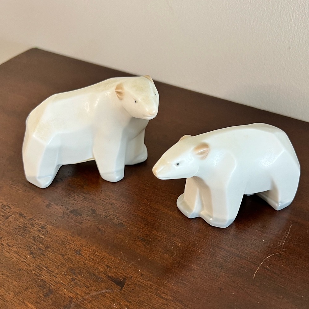 Vintage Crowning Touch Polar Bears porcelain from Japan figurine